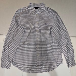 Light blue plaid Polo button up